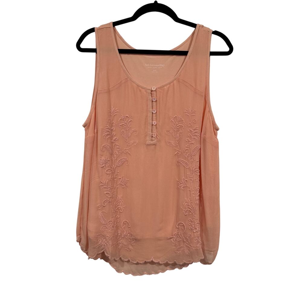 Soft Surroundings Lani Tank in Peach, S